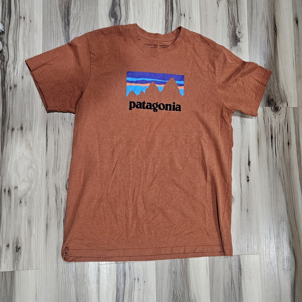 Patagonia Men's Orange Graphic Tee